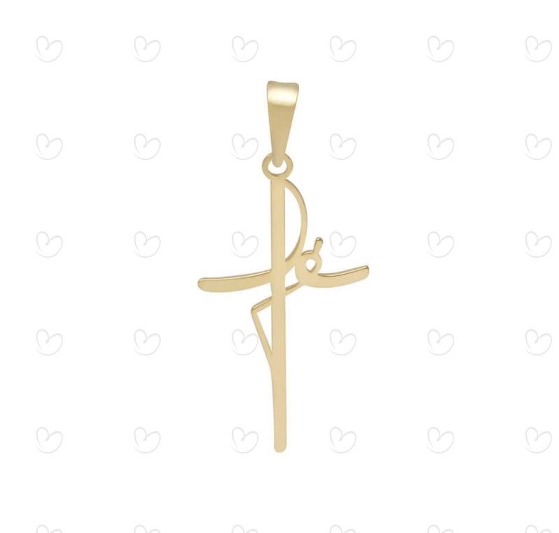 Pingente Fé Liso Ouro 18k