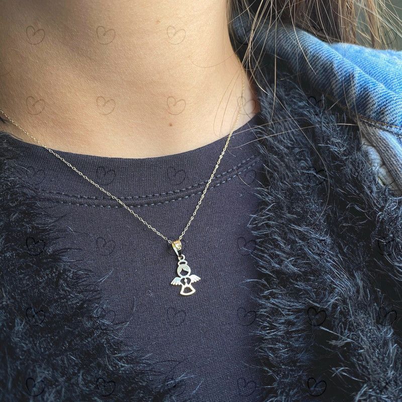 Pingente Anjo da Guarda Pequeno Ouro 18k