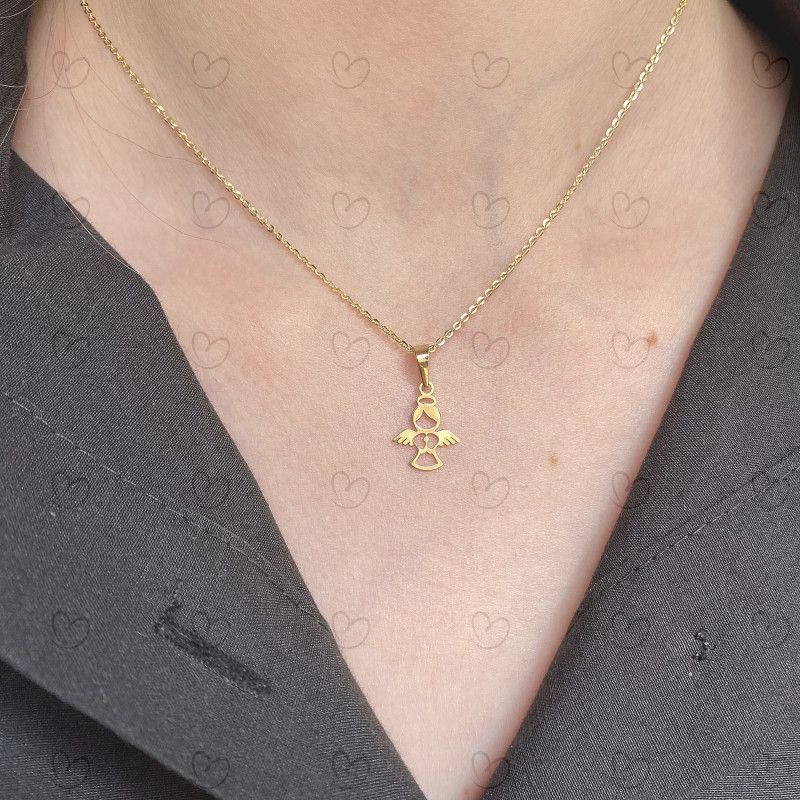 Pingente Anjo da Guarda Pequeno Ouro 18k