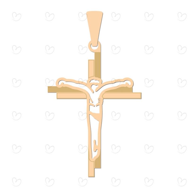 Pingente Cruz com Cristo Vazado Ouro 18k