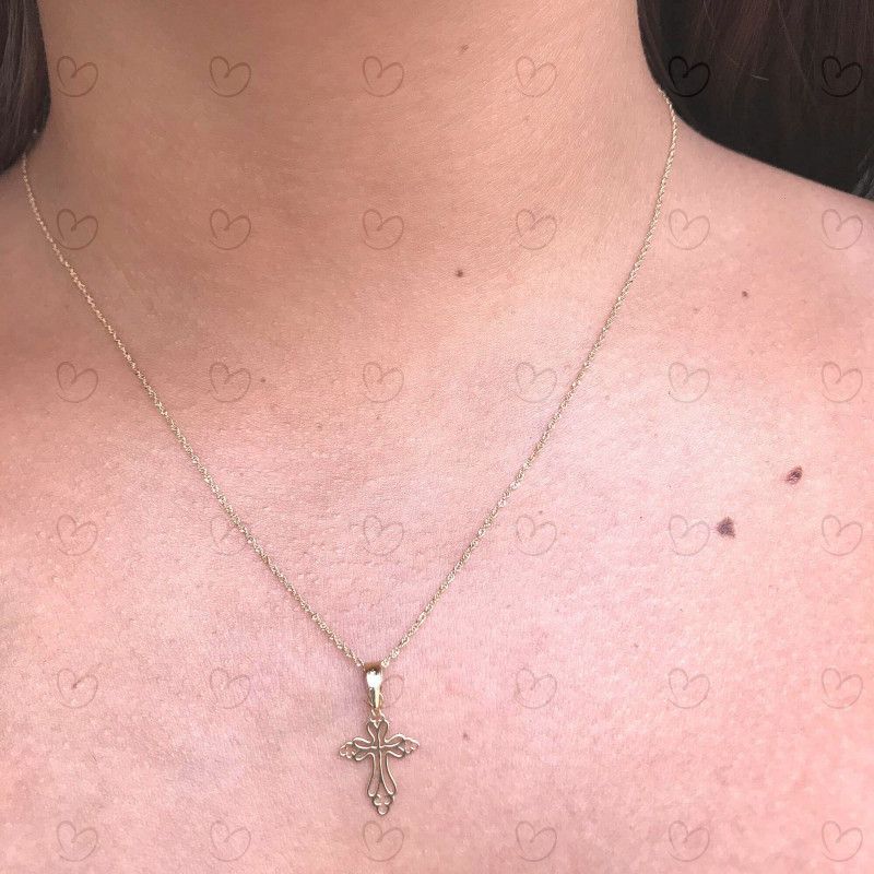 Pingente Cruz Vazada Ouro 18k