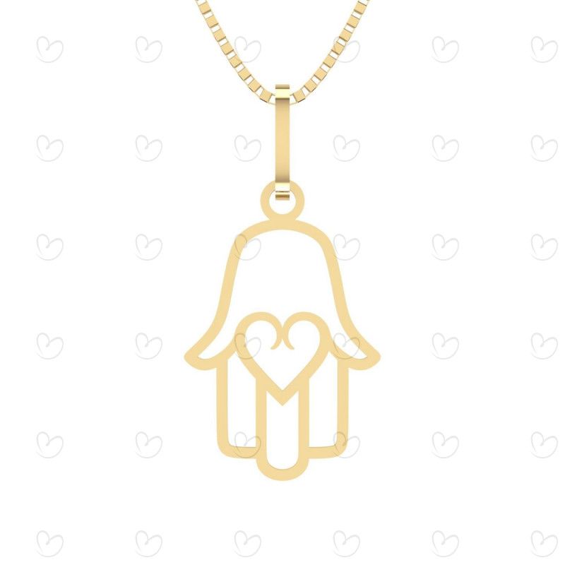 Pingente Mão de Fátima Ouro 18k