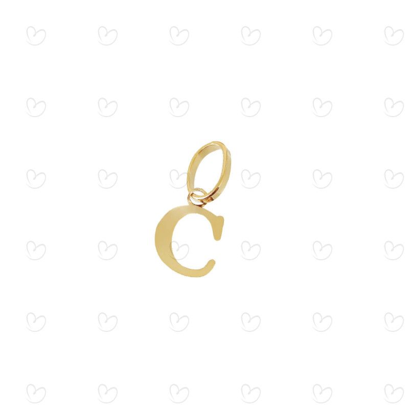Pingente Letra C Pequena Ouro 18k