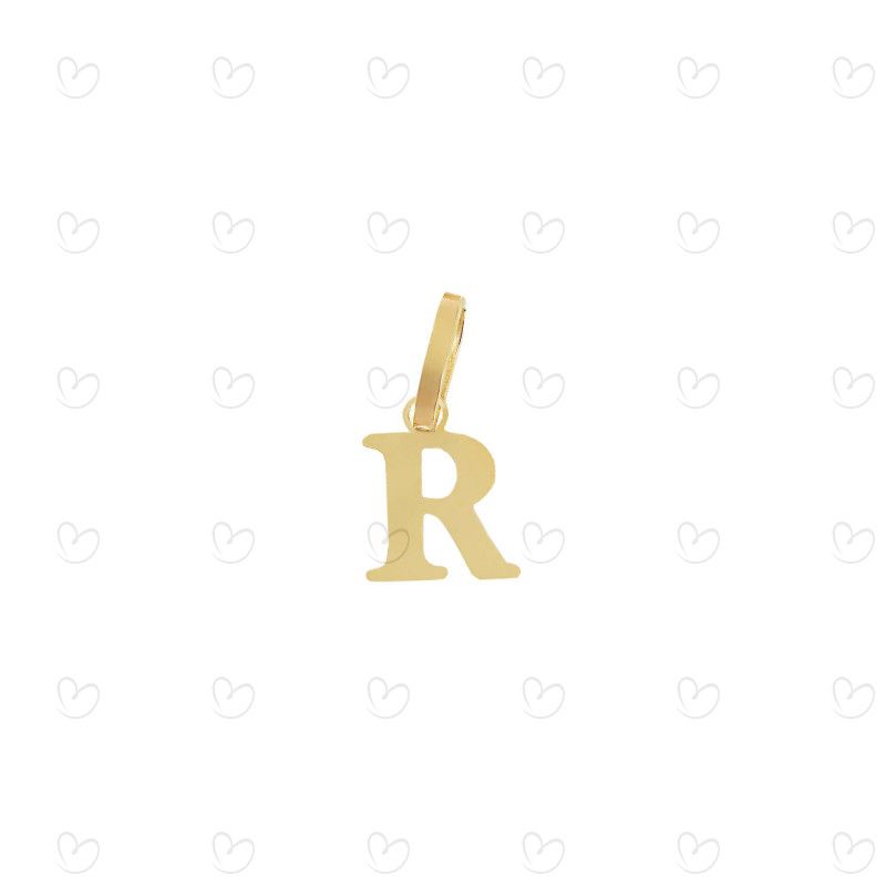 Pingente Letra R Pequena Ouro 18k