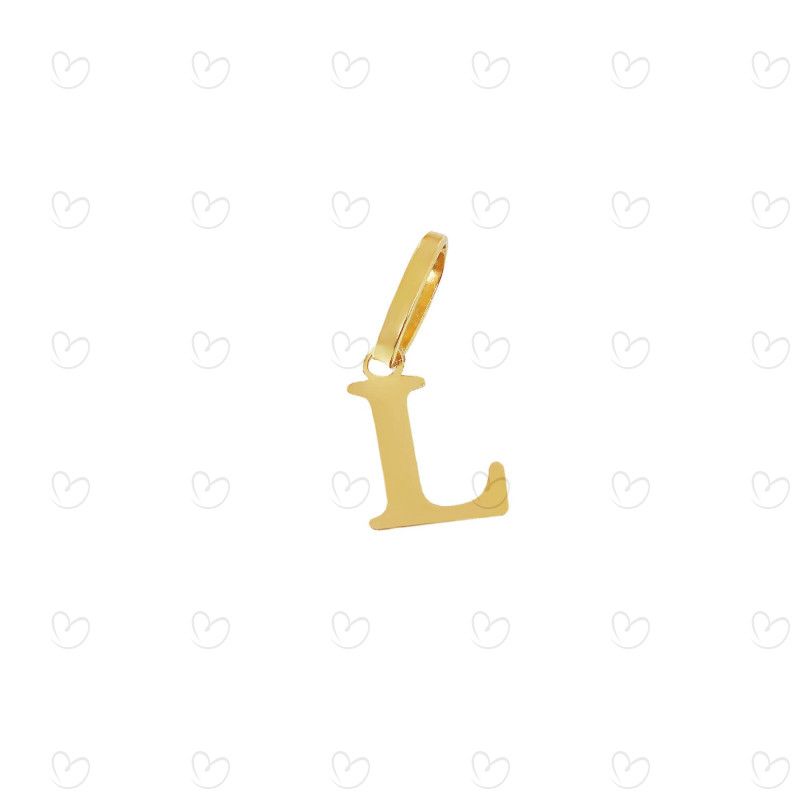 Pingente Letra L Pequena Ouro 18k