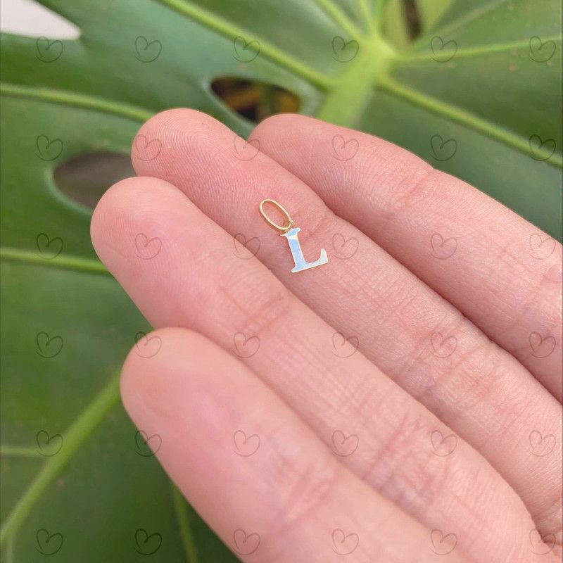 Pingente Letra L Pequena Ouro 18k