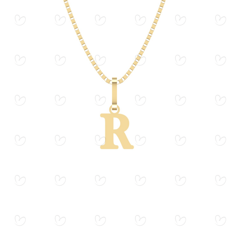 Pingente Letra R Pequena Ouro 18k