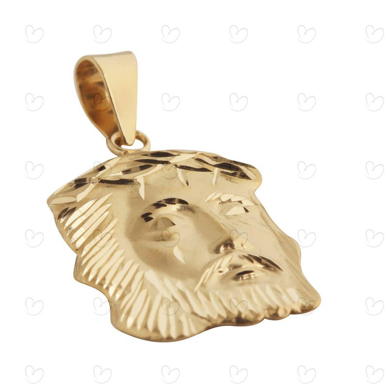 Pingente Face de Cristo 23mm x 16mm Ouro 18k