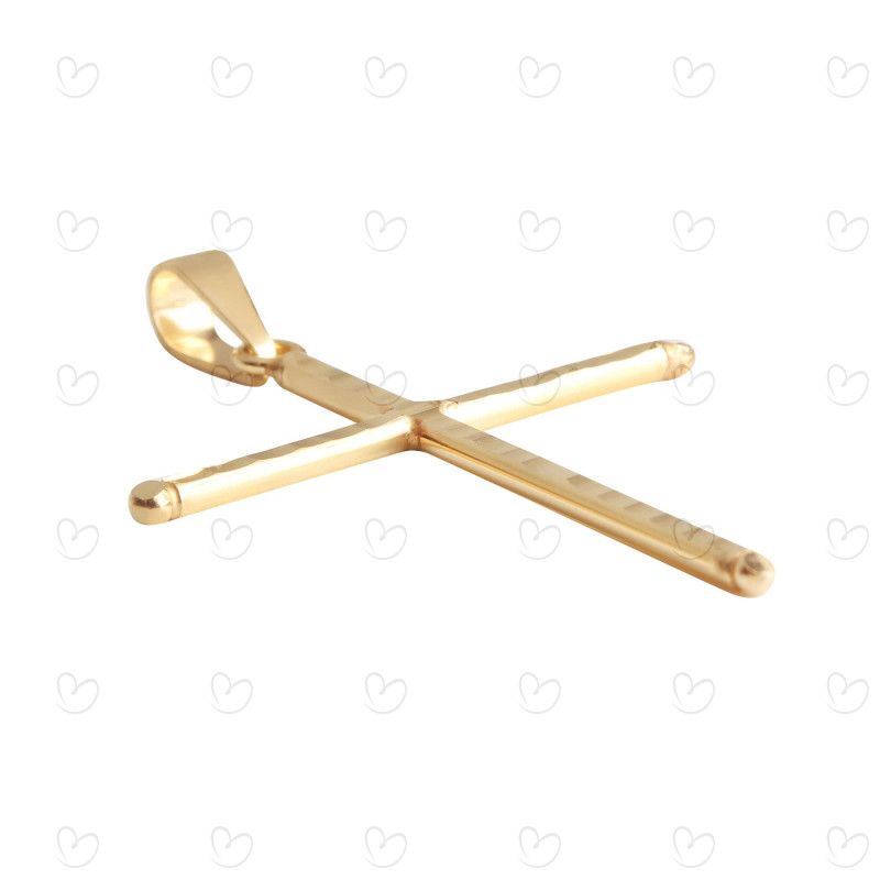 Pingente Cruz 21mm x 28mm Diamantada Ouro 18k