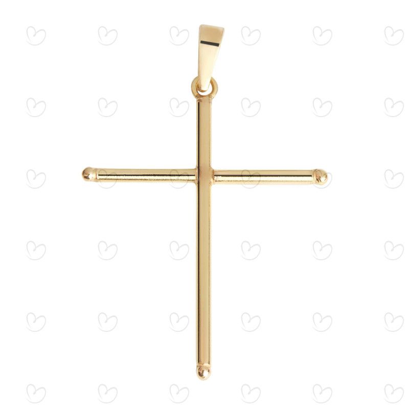 Pingente Cruz 21mm x 28mm Diamantada Ouro 18k