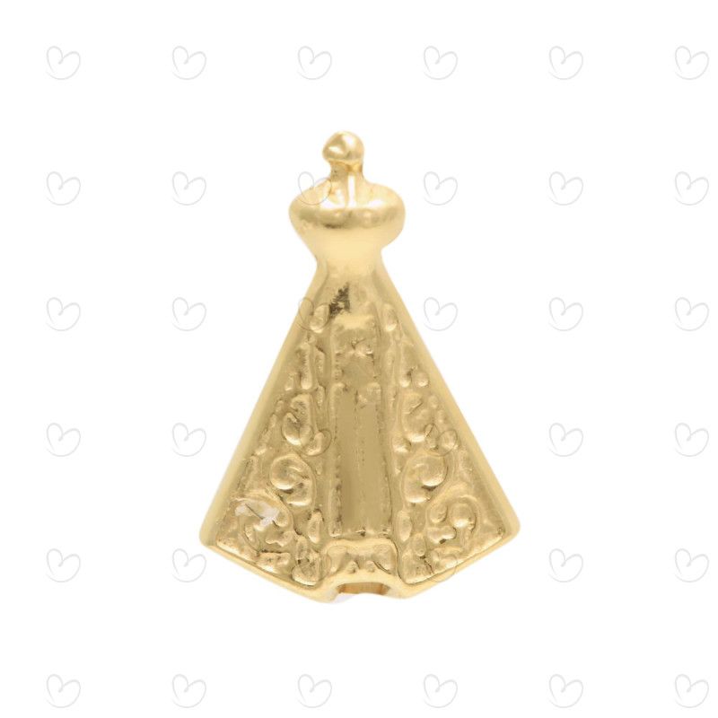Pingente Nossa Senhora Aparecida 10mm x 6mm Ouro 18k
