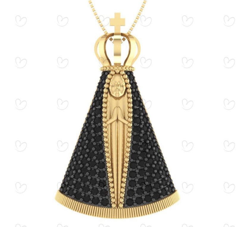 Pingente Nossa Senhora Aparecida Grande Ouro 18k