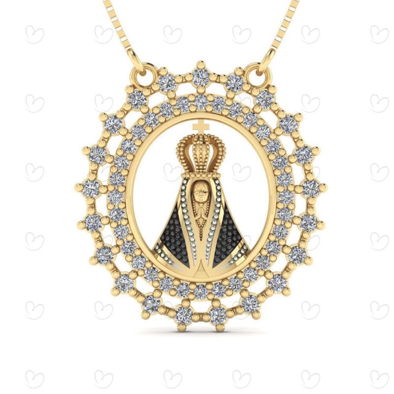 Gargantilha Nossa Senhora Aparecida Ouro 18k