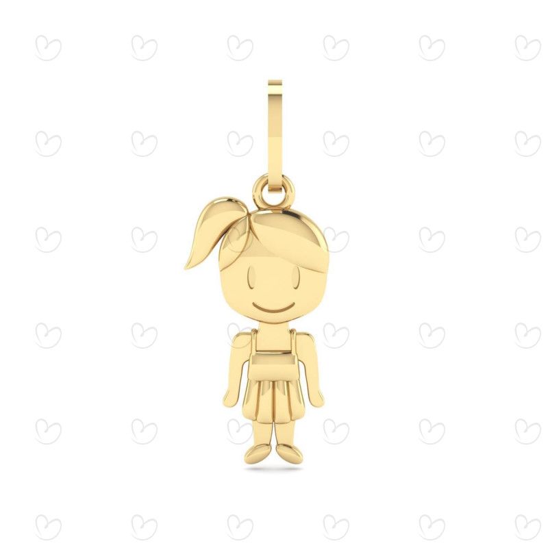Pingente Liso Menina Ouro 18k