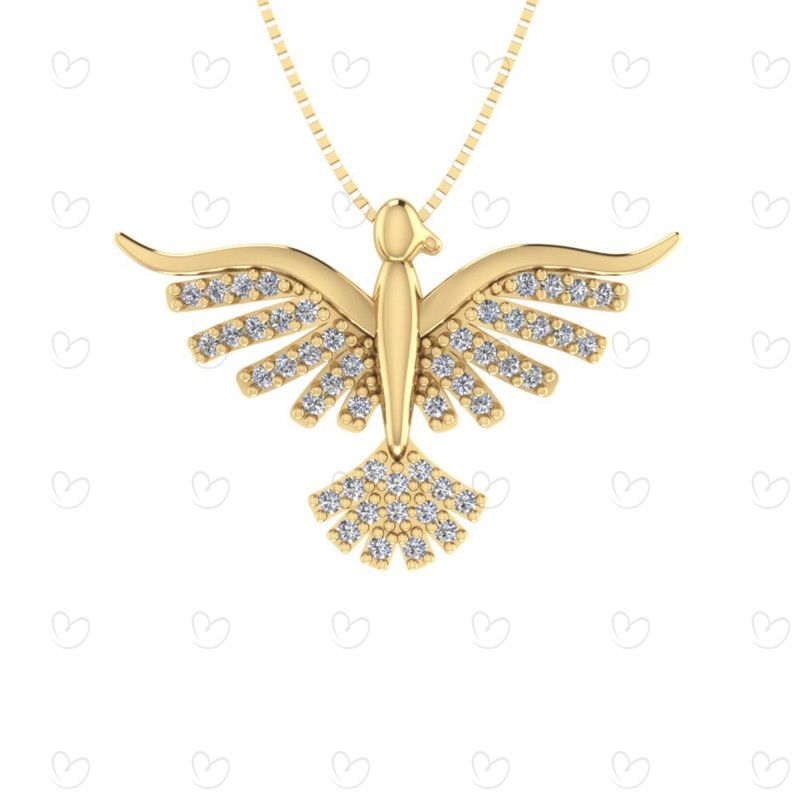 Pingente Espírito Santo Cravejado Ouro 18k