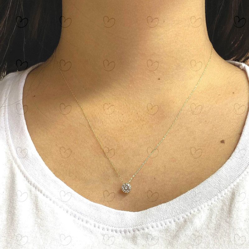 Pingente Ponto de Luz 5.5mm Zircônia Ouro 18k