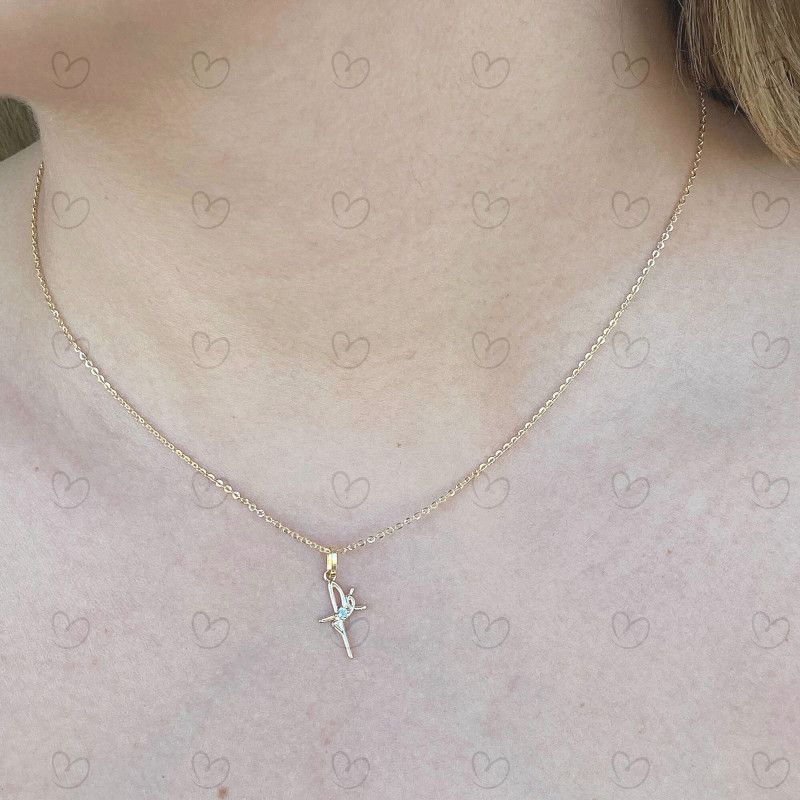 Pingente Fé com Zircônia Ouro 18k