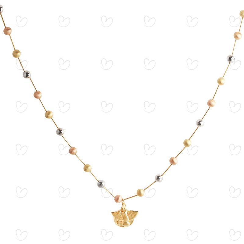 Gargantilha Desatadora de Nós Tricolor 5mm Ouro 18k