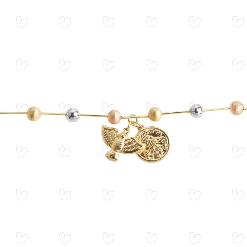 Gargantilha Desatadora de Nós Tricolor 5mm Ouro 18k