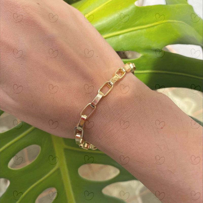 Pulseira Malha Cartier de 21cm Grossa Ouro 18k