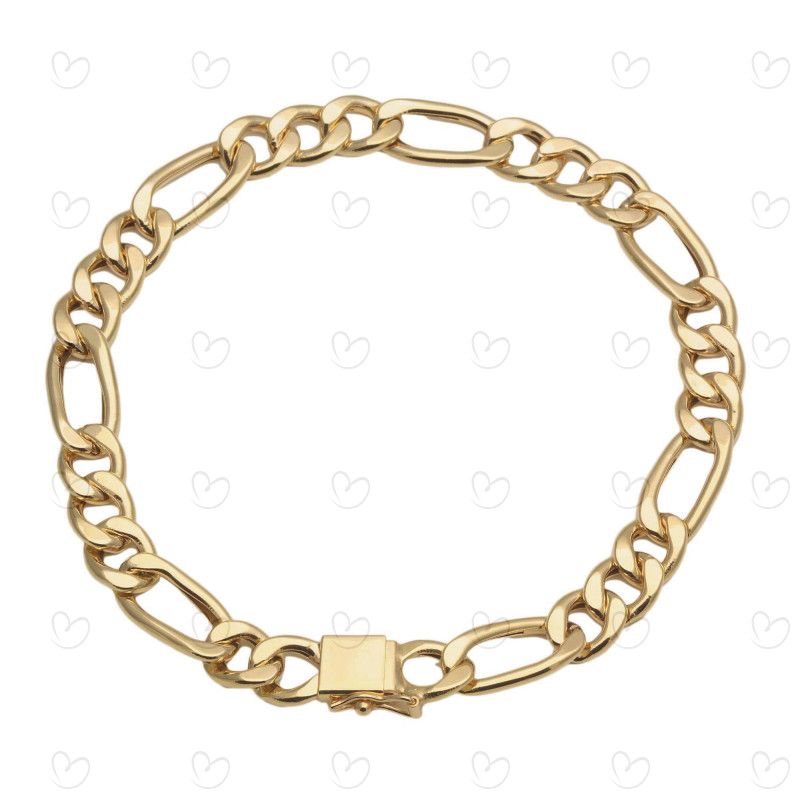 Pulseira 3x1 Grossa 22,5cm Ouro 18k