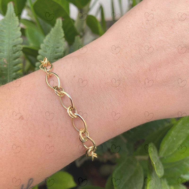 Pulseira Elo Simples e Duplo Ouro 18k
