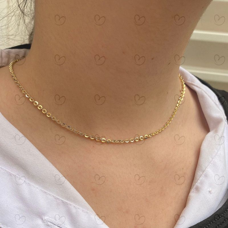 Corrente Bailarina Média 40cm Ouro 18k
