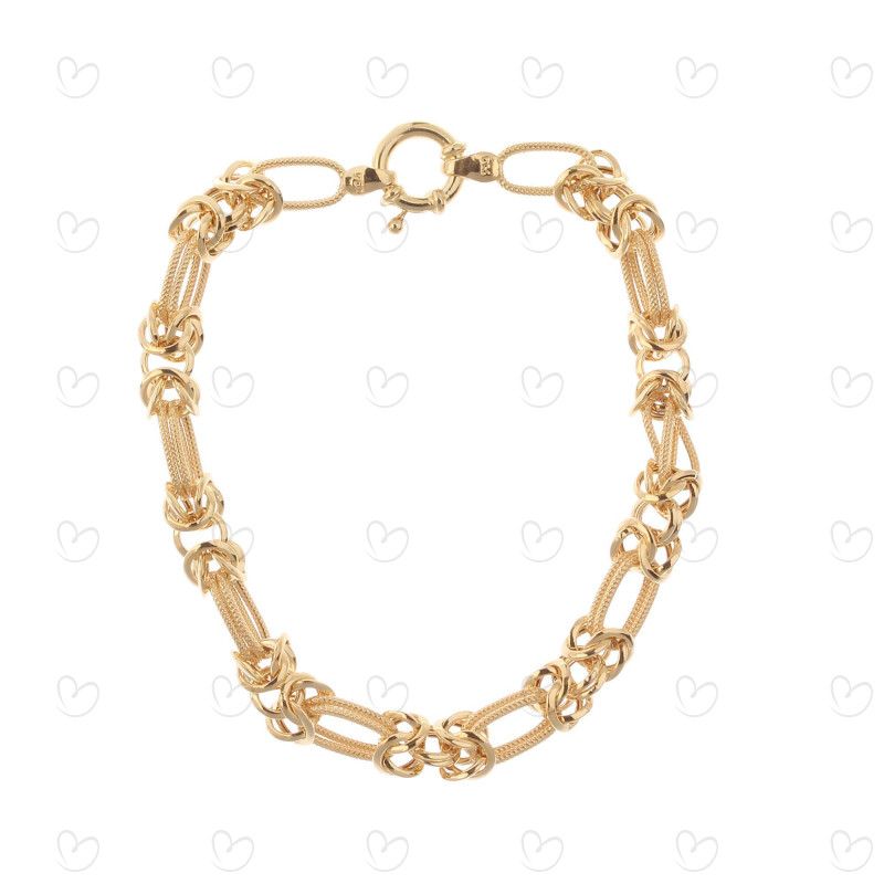 Pulseira Estilizada com Mix Elos Ouro 18k