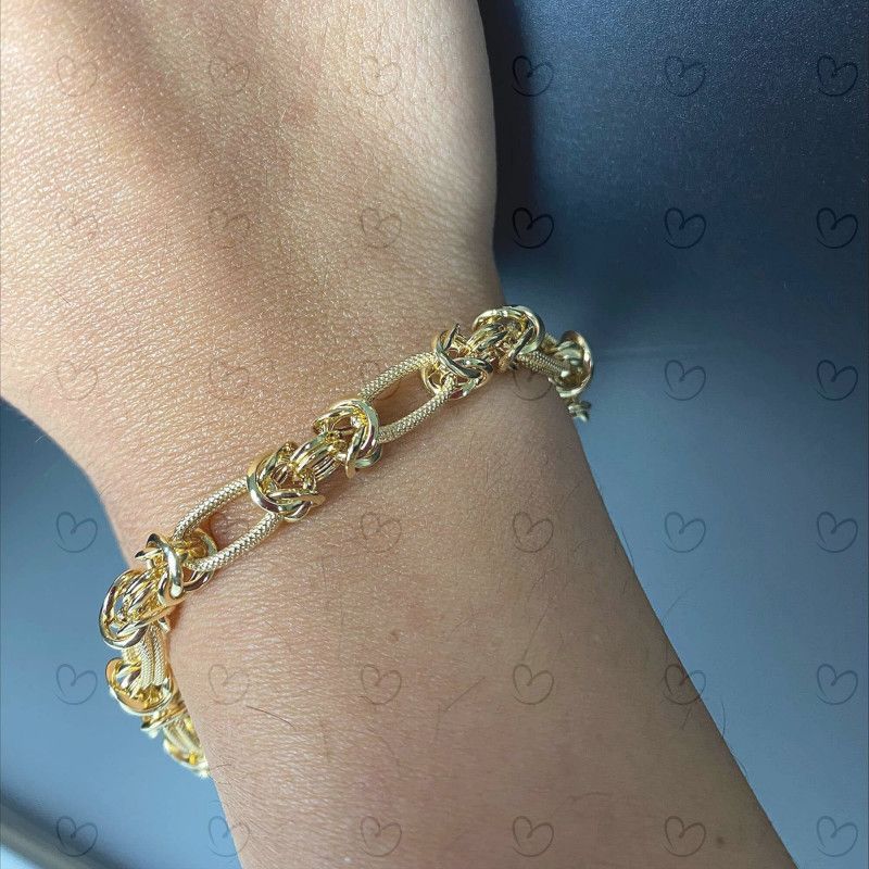 Pulseira Estilizada com Mix Elos Ouro 18k