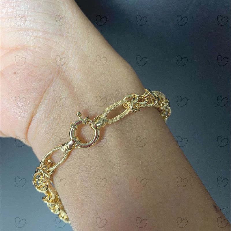 Pulseira Estilizada com Mix Elos Ouro 18k