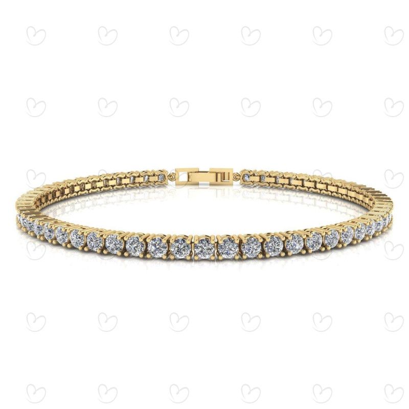 Pulseira Riviera 3mm 20cm Ouro 18k