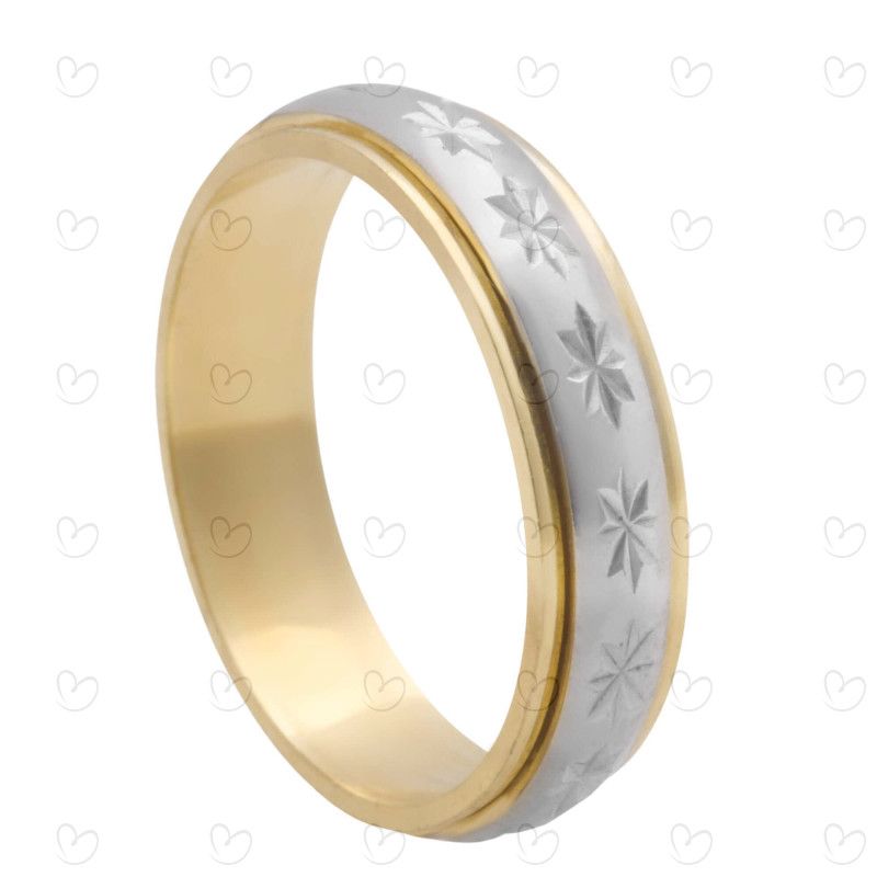 Aliança Comfot Giratória Bicolor Ouro 18k
