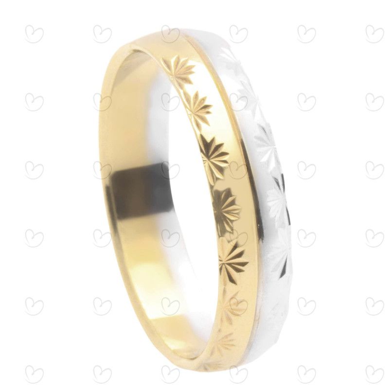 Aliança Comfort Bicolor Ouro 18k