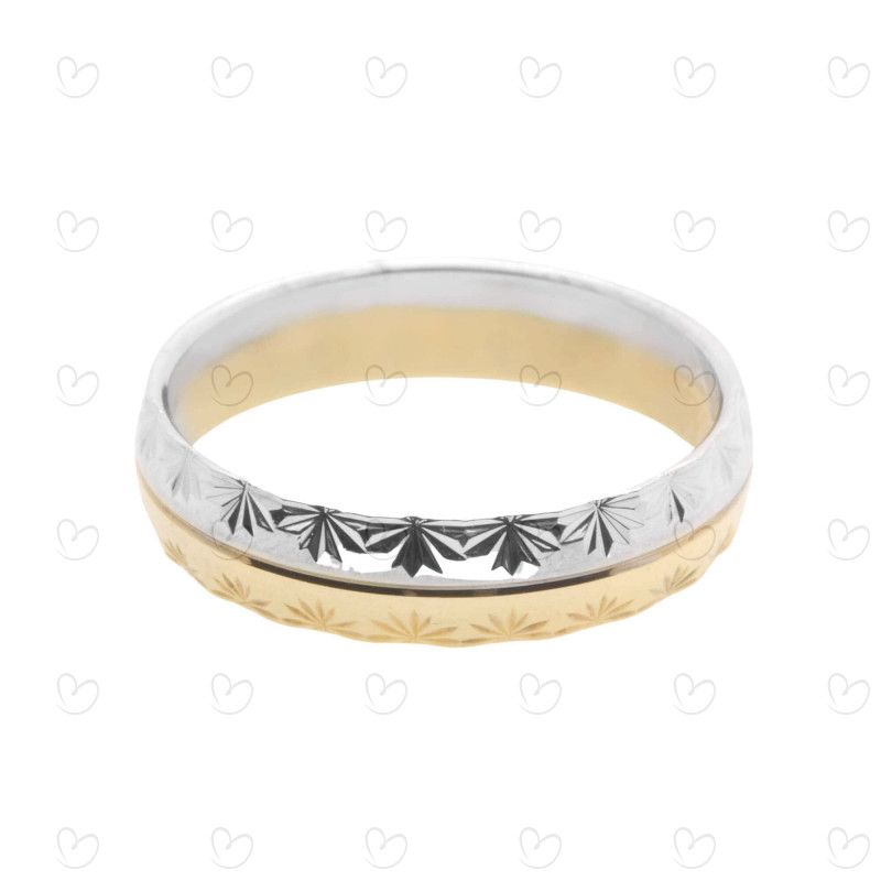 Aliança Comfort Bicolor Ouro 18k
