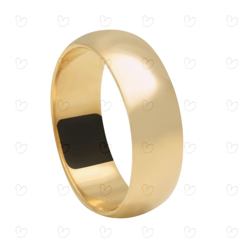 Aliança Aro Grosso Liso 7mm Ouro 18k