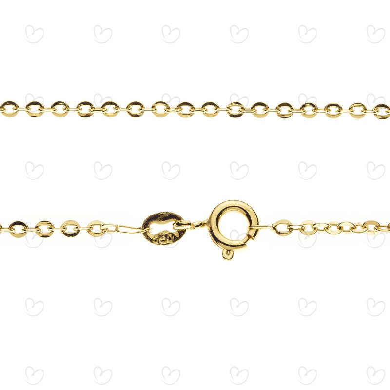 Corrente Malha Bailarina Fininha PP 45cm Ouro 18k