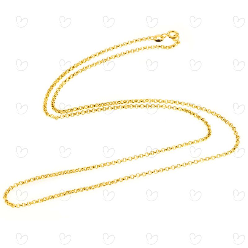 Corrente Malha Portuguesa Fininha P 45cm Ouro 18k