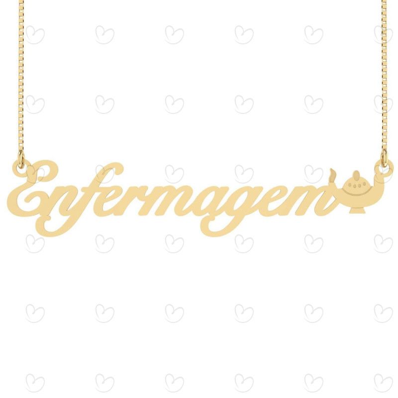 Gargantilha Enfermagem Símbolo Ouro 18k