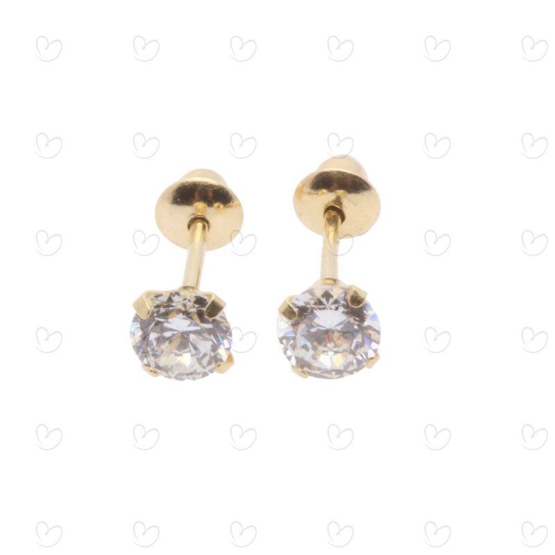 Brinco Baby Zircônia 3.5mm Ouro 18k