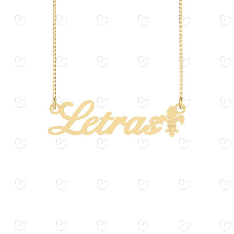 Gargantilha Letras Símbolo Ouro 18k