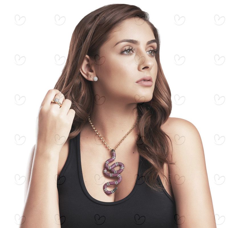Pingente Cobra Coral Grande Ouro 18k