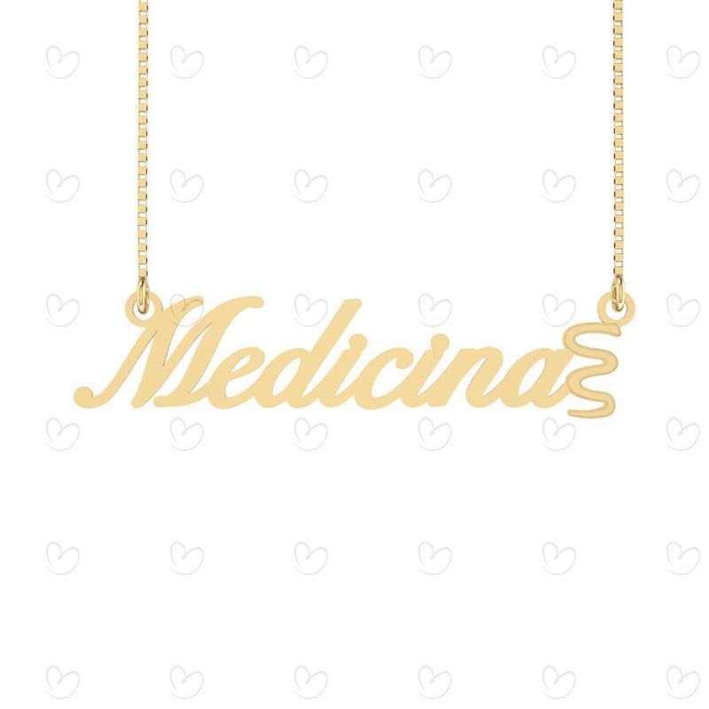 Gargantilha Medicina Símbolo Ouro 18k