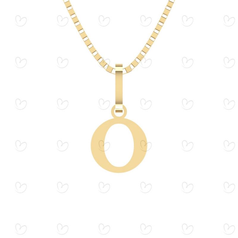 Pingente Letra O Pequena Ouro 18k