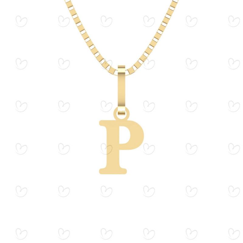 Pingente Letra P Pequena Ouro 18k