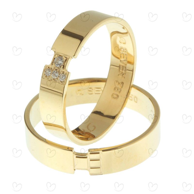 Aliança Reta Grossa Masculina Ouro 18k