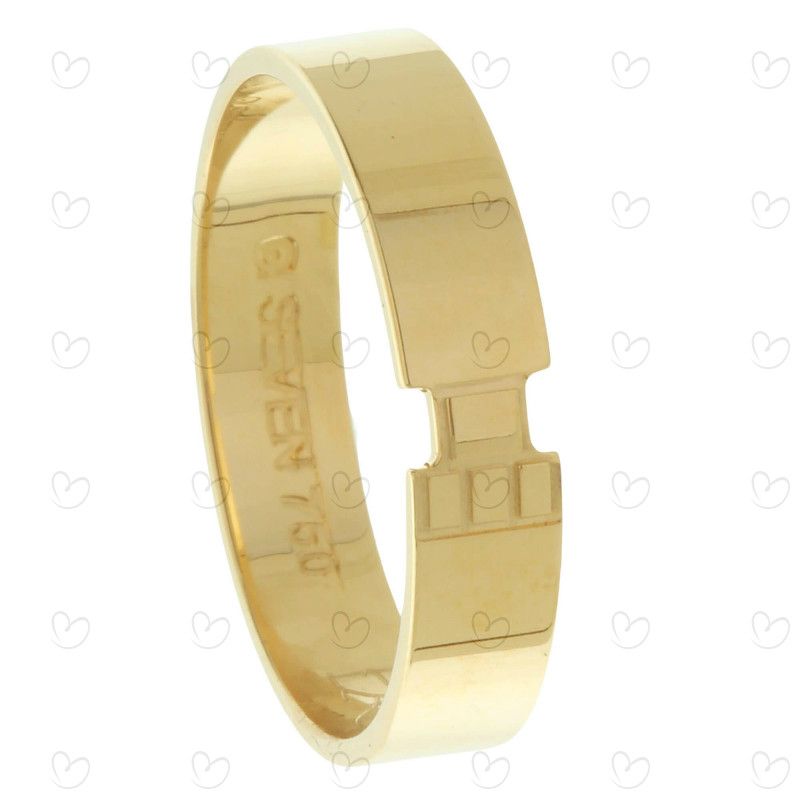 Aliança Reta Grossa Masculina Ouro 18k