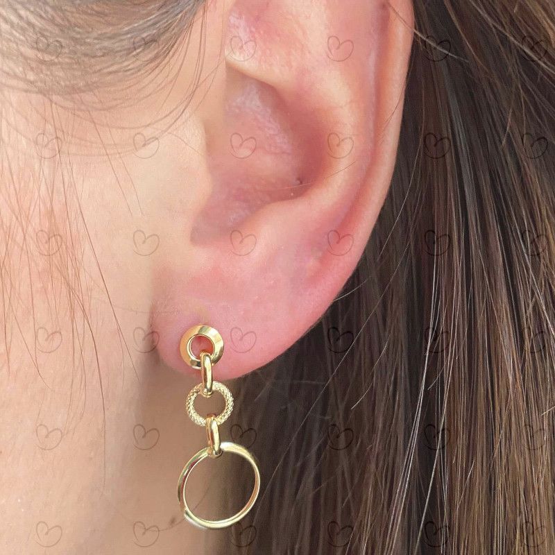 Brinco Argola Elos Redondos Ouro 18k