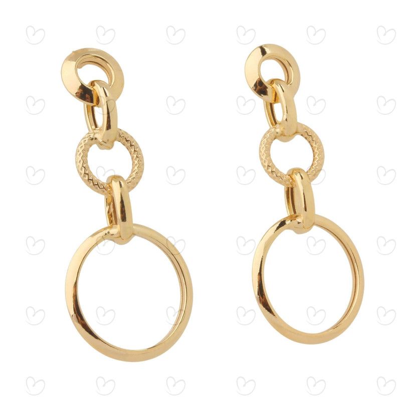 Brinco Argola Elos Redondos Ouro 18k