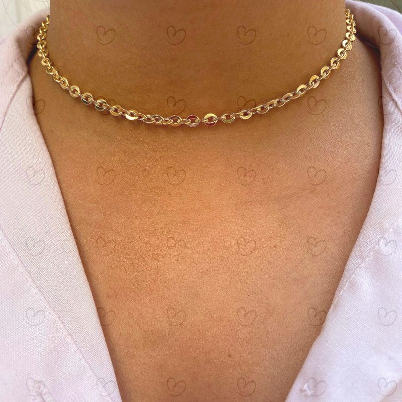 Choker Bailarina 35cm Ouro 18k