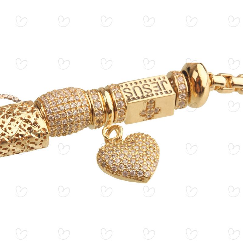 Pulseira Milano Moment Jesus Ouro 18k